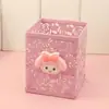 Hola kt soporte para bolígrafos de gato lindos adornos metálicos de gatito escritorio kiti gato almacenamiento de artículos varios cubo de bolígrafos hello kitty