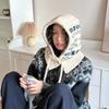 Gorro de Lana Tejido Cálido de Corea del Sur para Niños Invierno Rojo Ciber Copo de Nieve Estilo Extranjero Gorro Balaclava con Cordón Gorro Protector de Orejas