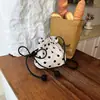 Bolsa Transversal Feminina Grande Capacidade Simples Fresca e Estilosa Shuai Mi, Bolsa de Ombro com Cordão, Bolsa Saco Elegante e Moderna com Bolinhas