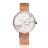 Shengke Shengke K0105 Novo Relógio Feminino de Aço Inoxidável com Malha e Quartzo Água Moda Business Casual