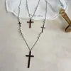 Collar de Perlas de Diamantes Incrustados Cruzados Multicapa de Lujo Ligero Estilo Francés Cadena para Clavícula de Personalidad Única Dulce Fresco Moda Europea y Americana Nuevo Modelo