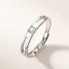 Elaine Anillo de Pareja de Piedra Lunar de Plata Esterlina S925 Diseño Nicho Anillo Corona Celebridad de Internet Regalo de San Valentín