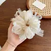 Goma para el pelo de encaje a cuadros dulces estilo coreano para mujer, goma de pelo para moño o coleta estilo universitario, cuerda para el pelo elegante