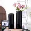Jarrón Acrílico Recto Negro para Lirios y Rosas Cultivados en Agua, Jarrón para Arreglos Florales, Adorno Decorativo, Suministro Especial para Fabricantes de Plantas Verdes