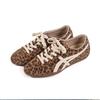 Piel de Vaca ~ 5 cm de Aumento de Altura Interior Zapatos Retro con Estampado de Leopardo para Entrenamiento Moral para Mujeres 2025 Nuevos Zapatos Forrest Gump Zapatos Deportivos Casuales