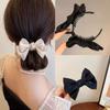 Moño Escape Princesa Pinza de Agarre Doble Cara Negro Pasador de Pelo de Alto Sentido Parte Trasera Cabeza Pinza de Tiburón Accesorios para el Cabello Sombrerería Venta al por Mayor