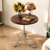 Mesa esquinera de lujo ligero con panel de veta de madera engrosada, trípode estable, mesa de café pequeña, fábrica de fuente de suministro exclusiva para comercio electrónico transfronterizo