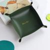 Caixa de armazenamento de couro estilo nórdico para mesa de escritório, hall de entrada, chaves, cosméticos, joias, barril de armazenamento, bandeja de PU de alto valor de cor, atacado