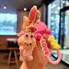Chaveiro criativo de acrílico chapéu menina boneco casal chaveiro de carro pingente de bolsa máquina de pegar brinde pequeno