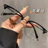 Nuevos lentes para hombre estilo retro, modernos y elegantes, diseñados para hombres conocedores de la tecnología, con lentes transparentes, bloqueo de luz azul y un refinado diseño de media montura