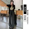 Nuevos Pantalones Anchos Forrados de Polar Estilo Vintage de Haoshen para Mujer, Corte Holgado, Gruesos, Ligeramente Elásticos, Poliéster Spandex, Color Sólido, Pantalones Largos Arrugados