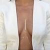 Cadena de Pecho Transfronteriza Europea y Americana Accesorios de Pecho Simples Ropa Interior Brillante y Sexy para Mujer Ropa para Espectáculo Accesorios a Juego Cadena Corporal de Playa