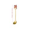 Juego de Vajilla Cuchara Navideña Muñeco de Nieve Alce Cuchara de Café Papá Noel Tenedor de Fruta Cuchara de Muñeca Tenedor Regalo