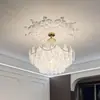Lámpara Colgante de Cristal Nube Perla Estilo Francés Lujo Ligero, Lámpara Sencilla y Acogedora para Sala de Estar y Dormitorio, Iluminación Ambiental para Comedor de Villa