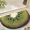 Alfombra de Piso de Imitación Cachemir con Dibujos de Frutas para Dormitorio, Alfombra de Mesita de Noche, Alfombra de Piso Absorbente de Agua y Antideslizante para Baño, Alfombra de Piso Resistente al Desgaste y Fácil de Cuidar