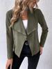 Chaqueta de Terciopelo de Cuero Nueva Transfronteriza Europea y Americana para Mujer 2025 Solapa Manga Larga Elegante para Viajar Cierre de Cremallera Ropa Corta para Mujer