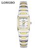Reloj de Pareja con Correa de Acero con Incrustaciones de Diamantes LONGBO Productos Genuinos Explosiones de Comercio Exterior Sencillo Casual Resistente al Agua Reloj de Cuarzo para Hombre y Mujer