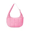 En stock Bolso de Nylon Gran Capacidad Bolso de Hombro para Mujer Tendencia Plumífero Versátil de un Solo Hombro Moderno Color Sólido Bolso de Mano de Algodón y Seda para Mujer