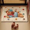 Tapete de Piso de Baño Tejido de Lino Lana Dibujos Animados Nueva Entrada de Baño Absorbente Antideslizante Tapete para Pies Alfombra de Baño