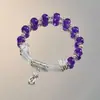 Pulseira Ruyi Colher Flor de Cerejeira Roxa Super Fada Estilo Floresta Design Ins Doce de Fada Presente para Melhor Amiga para Namorada