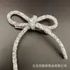 Grampo de Cabelo Laço Amarrado Transfronteiriço Luxo Super Brilhante Full Diamond Cordão de Laço Broche