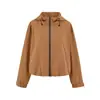 Chaqueta Corta con Capucha Floral de Otoño para Mujer, Abrigo Corto Casual Holgado