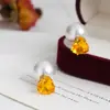 Brincos Populares de Zircônia em Formato de Coração de Luxo para Mulheres, Estilo Vintage Francês de Alta Qualidade, Design Floral de Nicho, Brincos de Tarraxa Elegantes
