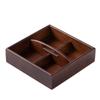 Caja Portátil de Nogal de Cuatro Compartimentos para Frutos Secos, Encerrando Estufa para Cocinar Té, Plato Creativo para Snacks, Hogar, Sala de Estar, Plato para Melón y Fruta, Bandeja China