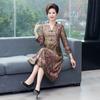 Vestido cheongsam plisado de seda elegante para madre gorda, vestido modificado para fiesta de boda, vestido de noche, vestido Tang, vestido para madre