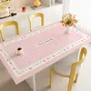 Mantel Rosa de Hello Kitty, Impermeable al Aceite, Impermeable, Mantel sin Lavado, Mantel Aislante del Calor y Anti-quemaduras para Mesa de Café, Mantel de Cuero para Protección de Mesa