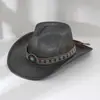 Sombreros Populares Transfronterizos Europeos y Americanos para Hombres y Mujeres, Sombreros Vaqueros Turquesa con Patrones Vintage para Fiestas, Reuniones y Moda Cotidiana
