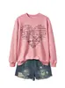 Sudadera con cuello redondo y mangas largas para mujer, de estilo moderno y elegante, con estampado de corazón de función matemática, para otoño e invierno, exportación, tienda independiente Amazon eBay