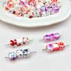 DIY com Contas Novo Quadrado Chinês DIY Tinta Salpicada Pia Furo Reto Contas Soltas Pulseira Colar Brincos Estilo Frio Artesanal