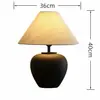 Lámpara de Mesa Cerámica Estilo Wabi-Sabi, Lámpara Decorativa de Mesita de Noche, Iluminación Atmosférica Nostálgica para Casa de Huéspedes, Luz de Noche Creativa Estilo Chino Nuevo