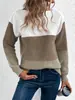 Nuevo suéter de punto de estilo versátil con retazos, corte holgado, para otoño e invierno 2026, de Amazon transfronterizo, estilo celebridad de internet, para mujer