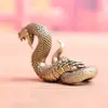 Serpiente del Zodiaco de Latón Puro que Atrae la Fortuna, Víbora, Cobra Pieza Decorativa Vintage, Mascota de Té de Escritorio, Adorno de Cobre Artesanal