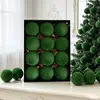 Decorações de Árvore de Natal 6/8cm Vintage Cimento Fosco Veludo Flocado Bolas de Natal Display de Janela Enfeites Pendurados