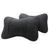 Venta al por mayor de fábrica almohada de cuero para reposacabezas de coche almohada de cuero para el cuello almohada de piel de vaca almohada de hueso suministros para coche con logo de mapa