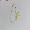 Pulsera con Colgante de Mariposa Cuerda para Teléfono Móvil Cadena para Teléfono Móvil Colgante de Muñeca Cordón para Niñas Cadena Portátil Cadena de Perlas Coloridas