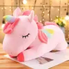 Juguete transfronterizo de Amazon de algodón plumón unicornio peluche muñeco de peluche almohada decorativa primera generación de pelo