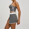 Traje Deportivo Lineal de Verano Estilo Europeo y Americano Transfronterizo para Mujer, Traje de Yoga Fitness para Correr al Aire Libre Anti-Exposición
