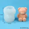 Molde de vela de aromaterapia DIY, muñeco de oso tridimensional de dibujos animados, oso de pie, creativo cubo de hielo, decoración de yeso, molde de silicona