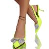 Novedad Otoño 2025 Peep-Toe Sin Espalda Pedrería Versátil Tacones Altos para Mujer, Directamente del Fabricante para Comercio Exterior Transfronterizo