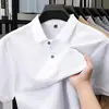 Popular Verano Nuevo Polo de Algodón Puro de Manga Corta para Hombre Camiseta Casual Ajustada de Color Sólido para Hombre Top de Media Manga para Hombre