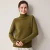 Suéter de Cachemir 100% Grueso de Cuello Alto para Otoño e Invierno, Suéter Cálido de Punto para Mujer, Top Base, Suéter Versátil, Ropa Interior para Mujer