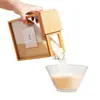 Caja de Almacenamiento de Grano con Textura de Bambú Caja de Almacenamiento de Grano para Cocina Caja Cuadrada para Grano Caja de Almacenamiento de Arroz con Tapa Deslizante de Madera