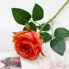 Nova Rosa de Filial Única Transfronteiriça Mais Vendida Tecido de Seda Simulado Rosa Decoração de Casa Sala de Estar Flor Artificial Casamento Manta Rosa