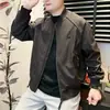 Jaqueta baseball masculina retro nova de outono com gola alta, confortável e casual, jaqueta de voo versátil