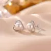 Brincos Yiluyin em Prata Esterlina S925 Banhados a Ouro com Pérolas Naturais de Água Doce Triângulo Geométrico Elegantes para o Dia a Dia