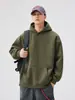 Roupas Masculinas Fengshe / Moletom com Capuz, Bolso Grande, Estilo Retrô Japonês, Nova Coleção Primavera e Outono, Cor Sólida, Versátil, Para Estudantes, Marca Tendência